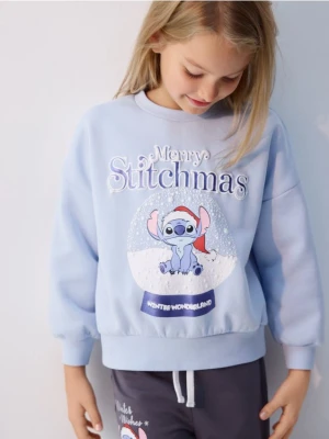 Reserved - Świąteczna bluza Lilo i Stitch - jasnoniebieski