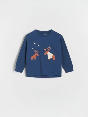 Reserved - Świąteczna koszulka z aplikacją - Niebieski