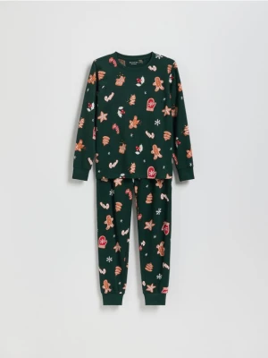 Reserved - Świąteczna piżama - ciemnozielony
