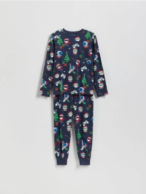 Reserved - Świąteczna piżama - granatowy