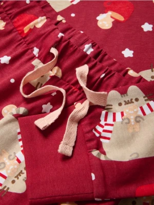 Reserved - Świąteczna piżama Pusheen - czerwony