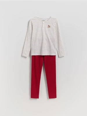 Reserved - Świąteczna piżama z bawełny - czerwony