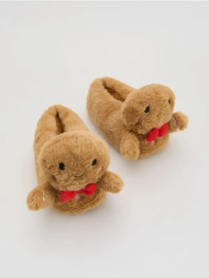 Reserved - Świąteczne kapcie - beżowy