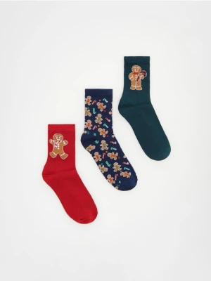 Reserved - Świąteczne skarpetki 3 pack - ciemnozielony