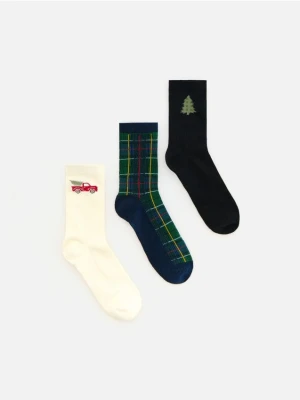 Reserved - Świąteczne skarpetki 3 pack - kremowy