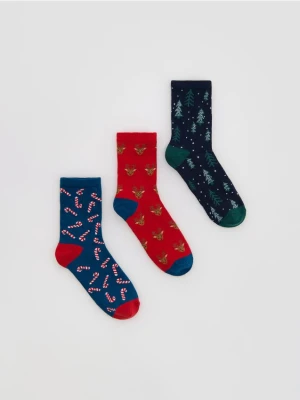 Reserved - Świąteczne skarpetki 3 pack - niebieski