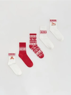 Reserved - Świąteczne skarpetki 5 pack - czerwony