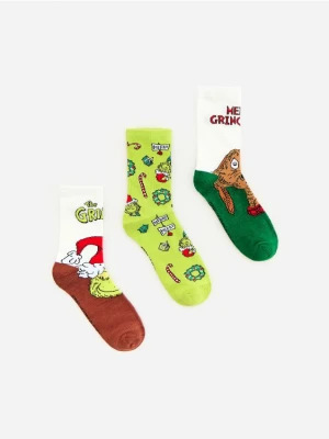 Reserved - Świąteczne skarpetki Grinch 3 pack - brązowy