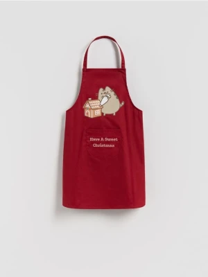 Reserved - Świąteczny fartuch Pusheen - czerwony