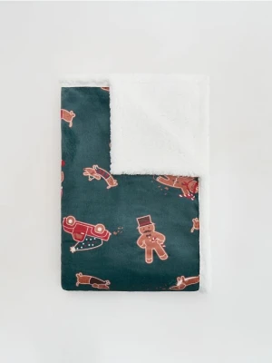 Reserved - Świąteczny koc - ciemnozielony