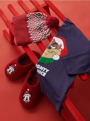 Reserved - Świąteczny longsleeve Diabeł Tasmański - granatowy