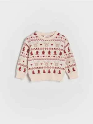Reserved - Świąteczny sweter z wiskozą - wielobarwny