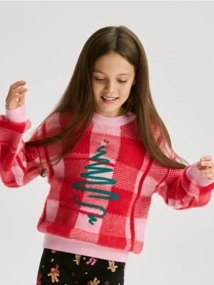 Reserved - Świąteczny sweter z wiskozą - wielobarwny