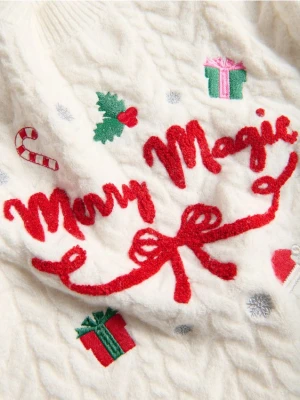 Reserved - Świąteczny sweter - złamana biel