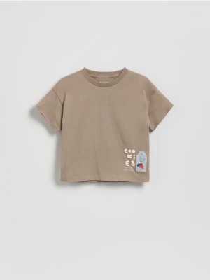 Reserved - Świąteczny t-shirt - brązowy