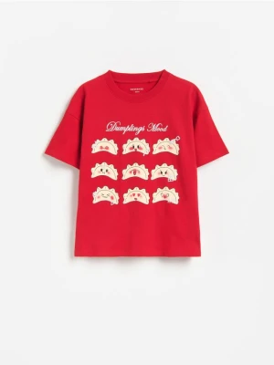 Reserved - Świąteczny t-shirt - czerwony