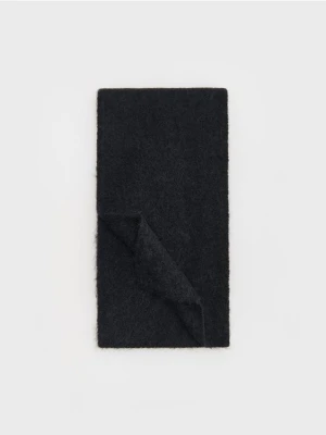 Reserved - Szal z domieszką wełny i alpaki - czarny