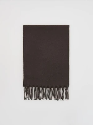 Reserved - Szal z frędzlami - brązowy