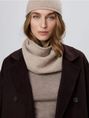 Reserved - Szal z wełną i kaszmirem - beżowy