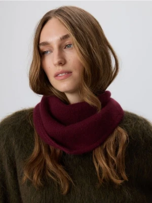 Reserved - Szal z wełną i kaszmirem - burgundowy