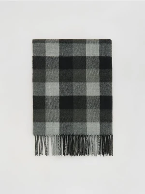 Reserved - Szalik w kratę - ciemnoszary