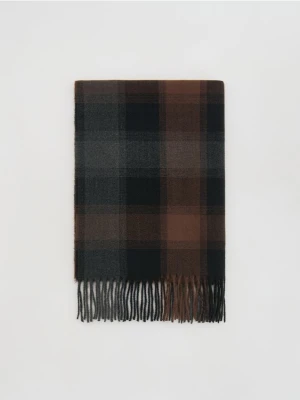 Reserved - Szalik w kratkę - ciemnobrązowy