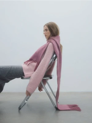 Reserved - Szalik z dodatkiem wełny - brudny róż