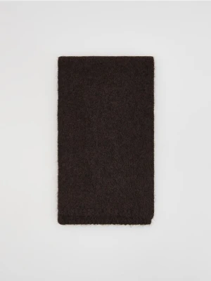 Reserved - Szalik z dodatkiem wełny - ciemnobrązowy