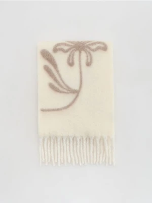 Reserved - Szalik z dodatkiem wełny - kremowy