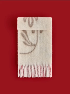 Reserved - Szalik z dodatkiem wełny - kremowy