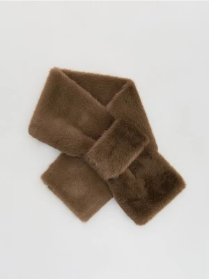 Reserved - Szalik z imitacji futra - brązowy