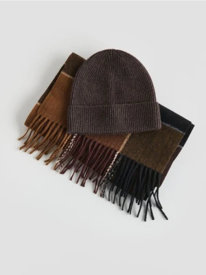 Reserved - Szalik z wełną - beżowy