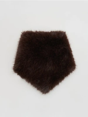 Reserved - Szalik ze sztucznego futerka - ciemnobrązowy