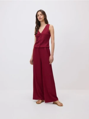 Reserved - Szerokie spodnie - burgundowy