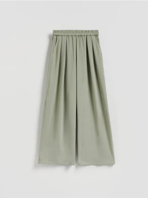 Reserved - Szerokie spodnie - ciemnozielony