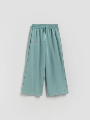 Reserved - Szerokie spodnie dresowe - miętowy