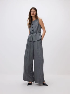 Reserved - Szerokie spodnie w paski - ciemnoszary