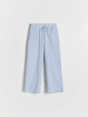 Reserved - Szerokie spodnie w paski - jasnoniebieski