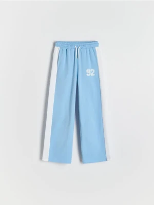 Reserved - Szerokie spodnie z lampasami - jasnoniebieski