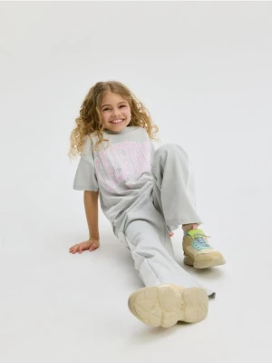 Reserved - Szerokie spodnie z lampasami - jasnoszary