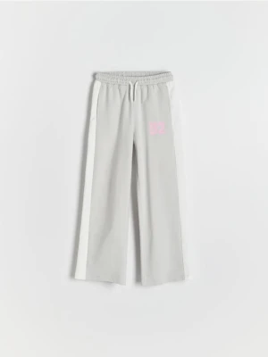 Reserved - Szerokie spodnie z lampasami - jasnoszary