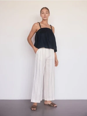 Reserved - Szerokie spodnie z lnem - wielobarwny