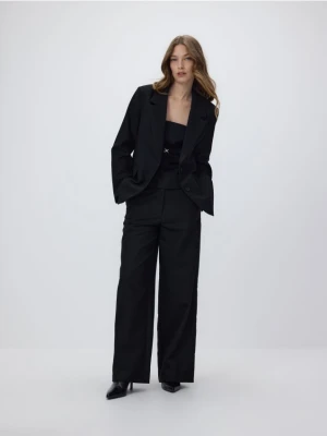 Reserved - Szerokie spodnie z metalizowaną nitką - czarny