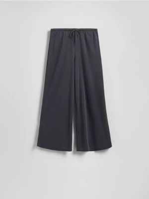 Reserved - Szerokie spodnie z modalem - ciemnoszary