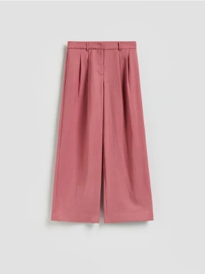 Reserved - Szerokie spodnie z wiskozą - brudny róż
