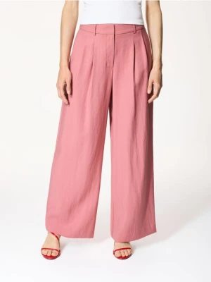 Reserved - Szerokie spodnie z wiskozą - brudny róż