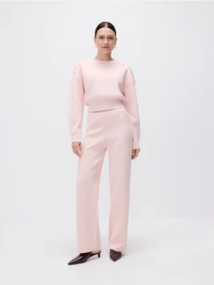 Reserved - Szerokie spodnie z wiskozą - pastelowy róż
