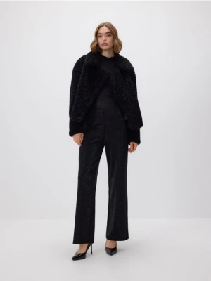 Reserved - Szerokie spodnie ze strassem - czarny
