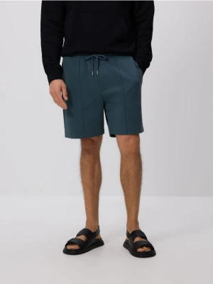 Reserved - Szorty comfort z przeszyciami - granatowy