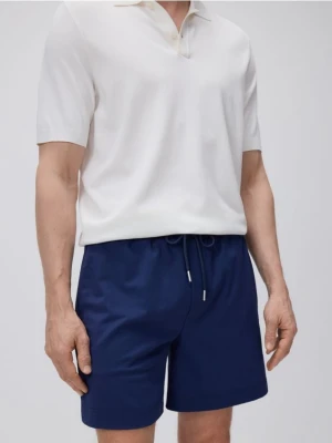 Reserved - Szorty comfort z wiązaniem - niebieski